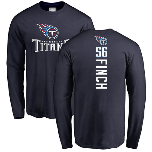 Tennessee Titans Men Navy Blue Sharif Finch Backer NFL Football #56 Long Sleeve T Shirt->tennessee titans->NFL Jersey